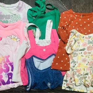 Mixed Girls' Clothing Lot - Pink, Green, Orange, Floral, Denim